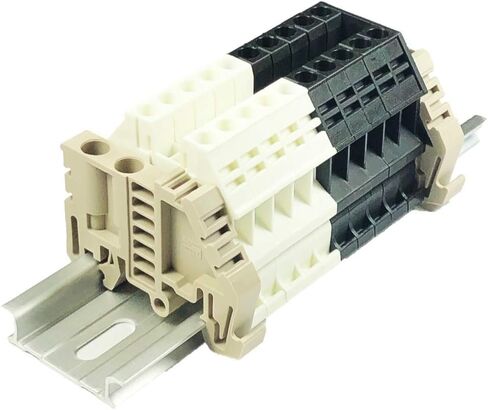 Dinkle Assembly DK2.5N-BR 10 Gang Box Connector DIN Rail Terminal Blocks, 12-22 AWG, 20 Amp, 600 Volt Separate Circuits Brown in Saudi Arabia