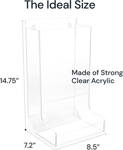 SimplyImagine Safety Glasses Dispenser - Acrylic Holder for Protective Eyewear, Stand or Wall Mount, Use in Hard Hat, Industrial, Dental, Lab Setting - Shoe Cover, Hairnet, Goggle Storage for Visitors in Kuwait