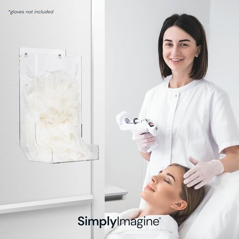 SimplyImagine Safety Glasses Dispenser - Acrylic Holder for Protective Eyewear, Stand or Wall Mount, Use in Hard Hat, Industrial, Dental, Lab Setting - Shoe Cover, Hairnet, Goggle Storage for Visitors in Kuwait