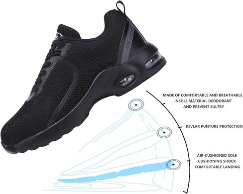 LIANGGO Steel Toe Shoes for Women Safety Work Sneakers Lightweight Comfortable Slip Resistant Shoes in Saudi Arabia