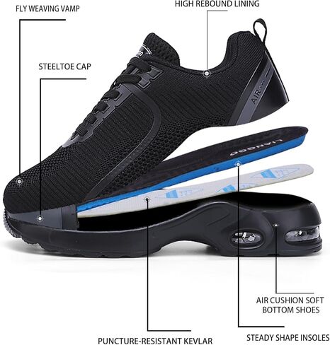 LIANGGO Steel Toe Shoes for Women Safety Work Sneakers Lightweight Comfortable Slip Resistant Shoes in Saudi Arabia