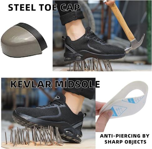 LIANGGO Steel Toe Shoes for Women Safety Work Sneakers Lightweight Comfortable Slip Resistant Shoes in Saudi Arabia