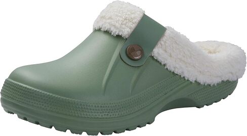 Unisex Winter Fur Lined Clogs Shoes Cushioned Fleece Clogs Indoor Outdoor Fuzzy Slippers Comfy Memory Foam Fluffy Lined Clogs Garden Waterproof Mules in Saudi Arabia