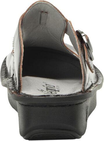 قبقاب نسائي من الجلد المريح الكلاسيكي باللون الأسود الكرزي من Alegria مقاس 5-5.5 M US in Kuwait