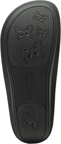 قبقاب نسائي من الجلد المريح الكلاسيكي باللون الأسود الكرزي من Alegria مقاس 5-5.5 M US in Kuwait