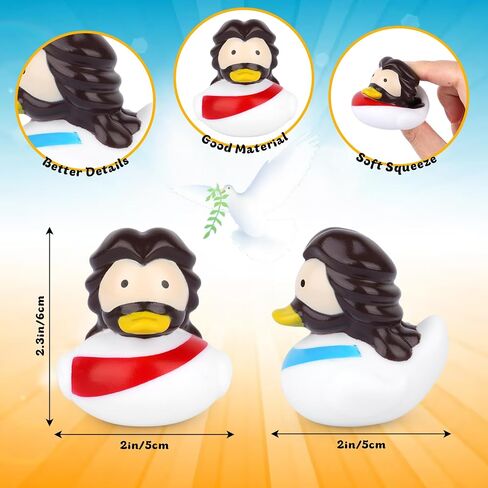 10PCS Rubber Ducks for Jeeps, Fun Jesus Rubber Ducks Sheep Donkey Angel Pigeon Christian Duck Toys, Bath Duckies Toy Gifts for Kids, Churches Christian Decoration Party Favors in Saudi Arabia