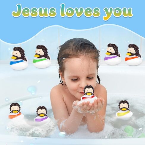 10PCS Rubber Ducks for Jeeps, Fun Jesus Rubber Ducks Sheep Donkey Angel Pigeon Christian Duck Toys, Bath Duckies Toy Gifts for Kids, Churches Christian Decoration Party Favors in Saudi Arabia