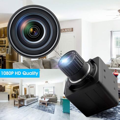 كاميرا بـ USB كاميرا ويب 2 ميجابكسل كاملة الوضوح 1080 بكسل بـ USB لنظام التشغيل Windows/Linux/Raspberry Pi، عدسة تركيز يدوية 4 مم، كاميرا بـ USB in Kuwait