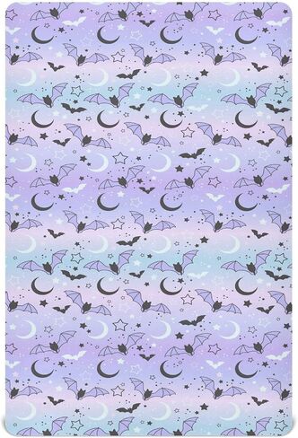 Fitted Crib Sheets for Boys Girls, Bats on The Starry Sky Soft Breathable Mattress Cover for Standard Crib & Toddler Bed Mattress, 52 * 28 in. in Saudi Arabia