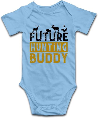 DOQOSESHY Little Hunter Future Hunting Buddy Infant Girl Boy Bodysuit 0-24M Baby Rompers, 3 Months, Long Sleeve-white in Kuwait