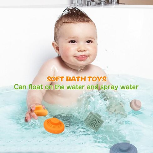 Montessori Toys for Babies 6-12 Months, 4 in 1 Montessori Baby Toys, Soft Baby Teething Toys, Stacking Building Blocks & Rings for Infants, Sensory Bin Toys in Saudi Arabia