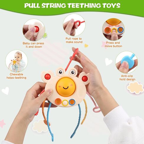 Montessori Toys for Babies 6-12 Months, 4 in 1 Montessori Baby Toys, Soft Baby Teething Toys, Stacking Building Blocks & Rings for Infants, Sensory Bin Toys in Saudi Arabia