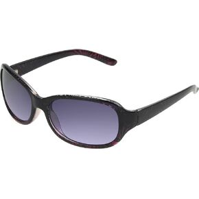 Panama Jack Women's Floral Print Gradient Rectangle Sunglasses, Purple/Pink Crystal, 56