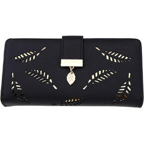 محفظة حريمي من Creative-Idea من الجلد مزدوج الطي بنمط أوراق مجوفة من الجلد in Kuwait