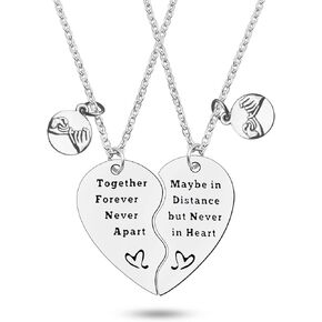 Long Distance Friendship Gifts BFF Necklace for 2 Girls Best Friend Gift Friendship Jewelry for Women Friends Necklace Set for Couples Teen Girls Bestie Girlfriend Sister Christmas Birthday Gifts