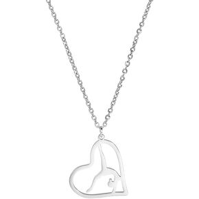 Dreamtimes Heart Rhythmic Gymnastics Necklaces Women Elegant Tumbling Girl Dancer Pendant Necklace Fashion Trend Jewelry Sporty Cheer Up Gifts