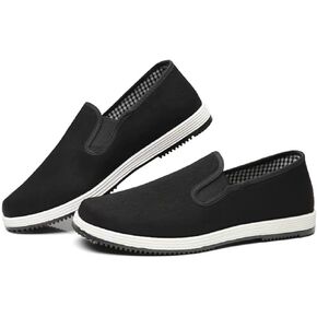 Martial Art Tai Chi Kung Fu Shoes Chinese Traditional Old Beijing Shoes,Unisex Rubber Sole Canvas Shoes，Comfortable Non Slip