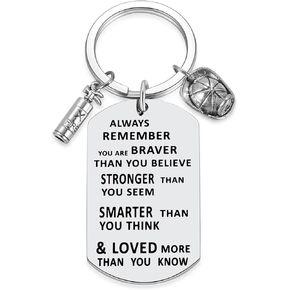 Firefighter Gifts for Men Fire Fighter Accessory Keychain Always Remember You Are Braver for Fire Academy Graduation Gifts Fire Department Fire Cadet