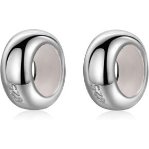 2PCS Stopper Charms 925 Sterling Silver Rondelle Smart Bead Spacer Stoppers for 3mm European Bracelets