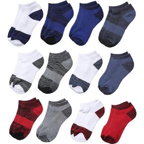 Tipi Toe Boys 12-Pairs Low Cut Comfort Fit Cushioned Sport Peformance Socks