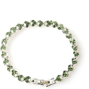 14K Gold Plated Cubic Zirconia Tennis Bracelet Delicate Heart Shaped Cubic Zirconia Classic Tennis Bangle for Women Girls Fashion Jewelry