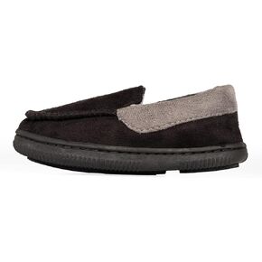 NORTY Moccasin House Slippers for Kids- Slip-On Toddler Shoes for Boys and Girls - Faux Suede - Runs One Size Small
