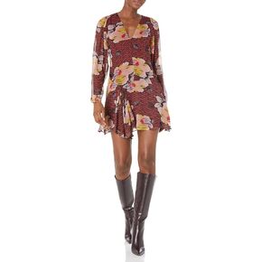 Joie Womens Women's Odilia Dress in Oxblood Multi
