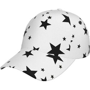 Split White and Black Flat Bill Hats Adjustable Baseball Cap Golf Hat for Men Women