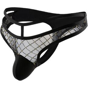 Evankin Men's Jock Strap Underwear Thong Pants Sexy and Fun Jockstrap Mesh Breathable Low Waisted Brief Men Bikini Underpants