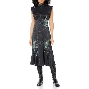 EQUIPMENT Women's Jillian MIDI Dress in True Black Multi in Kuwait