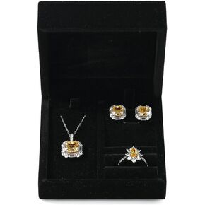 Small Jewelry Set Gift Box Velvet Jewelry Box for Ring Earrings Necklace(Grey)