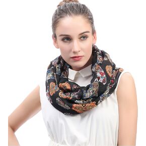 Lina & Lily Day of the Dead Sugar Skull Print Women's Infinity Scarf Lightweight