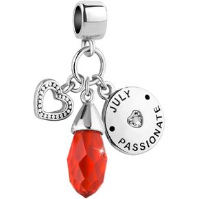 12 Teardrop Birthday Birthstone Charms for Bracelets Dangle Charm Beads Compatible with Pandora Bracelets