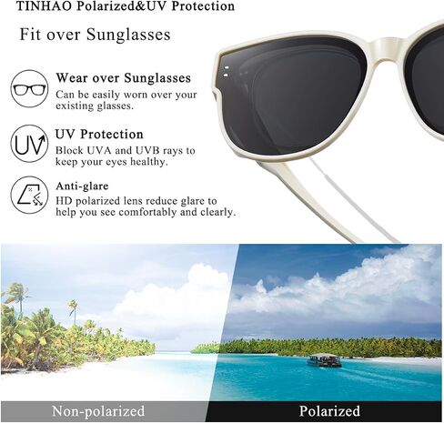 TINHAO Oversized Fit Over Glasses Sunglasses for Women Men Polarized Wrap Around Sunglasses for Driving UV Protection in Kuwait