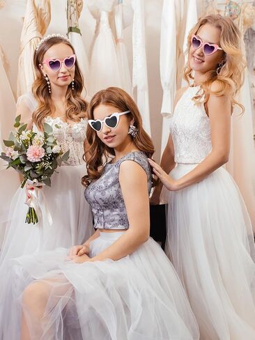 Dunzy 16 Pairs Bachelorette Heart Shaped Sunglasses Bridal Party Sunglasses Bride Accessories Women's Sunglasses in Saudi Arabia