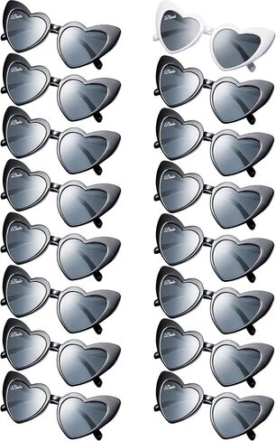 Dunzy 16 Pairs Bachelorette Heart Shaped Sunglasses Bridal Party Sunglasses Bride Accessories Women's Sunglasses in Saudi Arabia