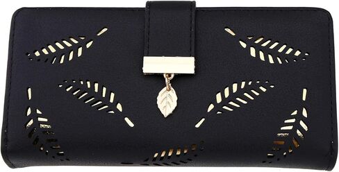 محفظة حريمي من Creative-Idea من الجلد مزدوج الطي بنمط أوراق مجوفة من الجلد in Kuwait