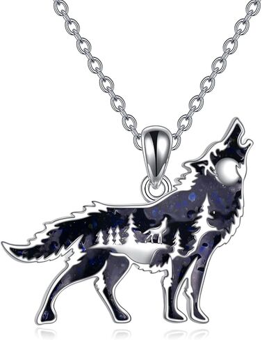 YFN Wolf Necklace Sterling Silver Wolf Pendant Jewelry Gifts for Women Men in Saudi Arabia