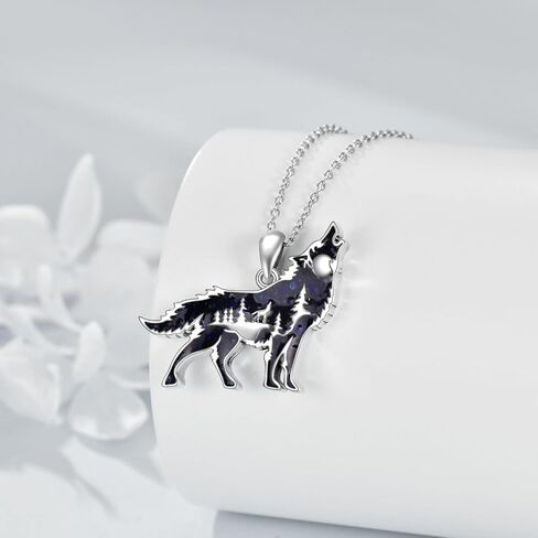 YFN Wolf Necklace Sterling Silver Wolf Pendant Jewelry Gifts for Women Men in Saudi Arabia