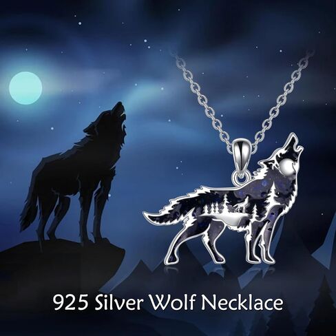 YFN Wolf Necklace Sterling Silver Wolf Pendant Jewelry Gifts for Women Men in Saudi Arabia