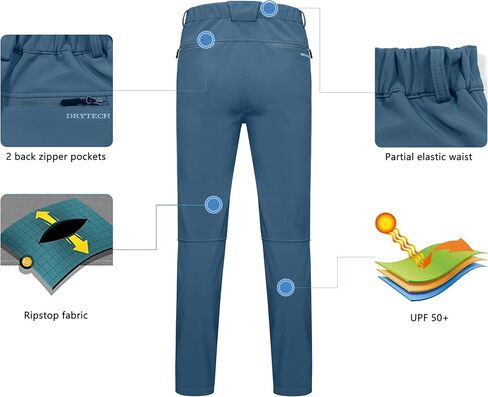 Little Donkey Andy Men's Fleece lined Hiking Ski Snow Pants, Winter Windproof Softshell Pants, Warm and Water Repellent in Saudi Arabia