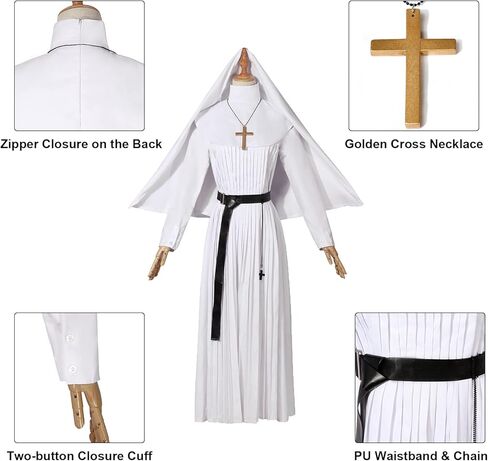 LSYYSKB فستان الساحرة مصاص دماء المرأة القوطية الساحرة فستان أسود هالوين تأثيري القرون الوسطى مقنعين الساحرة زي للنساء in Kuwait