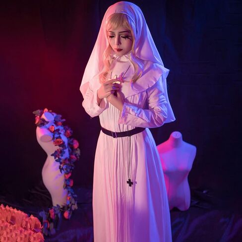 LSYYSKB فستان الساحرة مصاص دماء المرأة القوطية الساحرة فستان أسود هالوين تأثيري القرون الوسطى مقنعين الساحرة زي للنساء in Kuwait