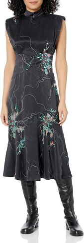 EQUIPMENT Women's Jillian MIDI Dress in True Black Multi in Kuwait