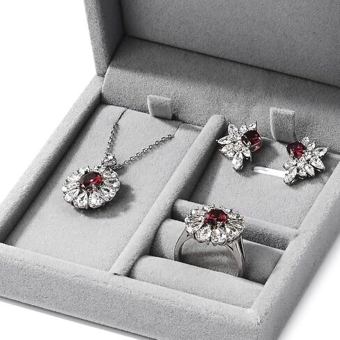 Small Jewelry Set Gift Box Velvet Jewelry Box for Ring Earrings Necklace(Grey) in Saudi Arabia