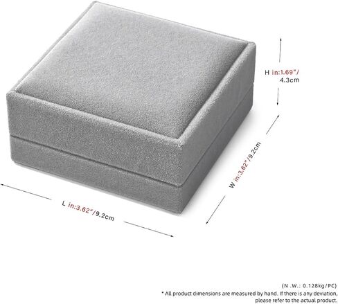 Small Jewelry Set Gift Box Velvet Jewelry Box for Ring Earrings Necklace(Grey) in Saudi Arabia