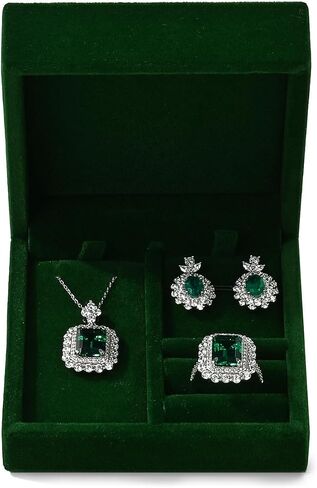 Small Jewelry Set Gift Box Velvet Jewelry Box for Ring Earrings Necklace(Grey) in Saudi Arabia