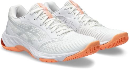 ASICS Women's Netburner Ballistic FlyteFoam 3 Volleyball Shoe, 9, White/Glacier Grey in Kuwait