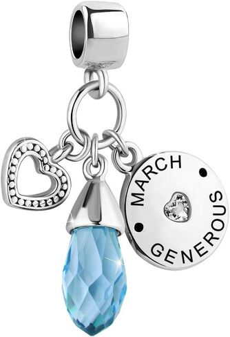 12 Teardrop Birthday Birthstone Charms for Bracelets Dangle Charm Beads Compatible with Pandora Bracelets in Saudi Arabia