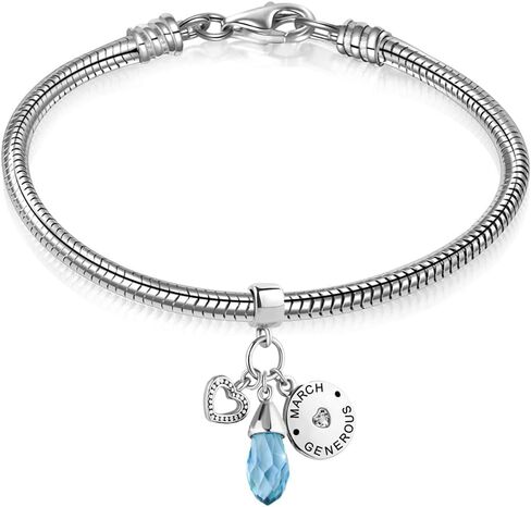 12 Teardrop Birthday Birthstone Charms for Bracelets Dangle Charm Beads Compatible with Pandora Bracelets in Saudi Arabia